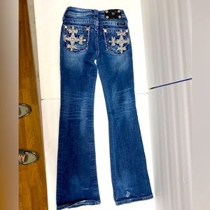Miss Me Bling Jeans Jk5398B Girls’ size 10 Frayed Hem Distressed
